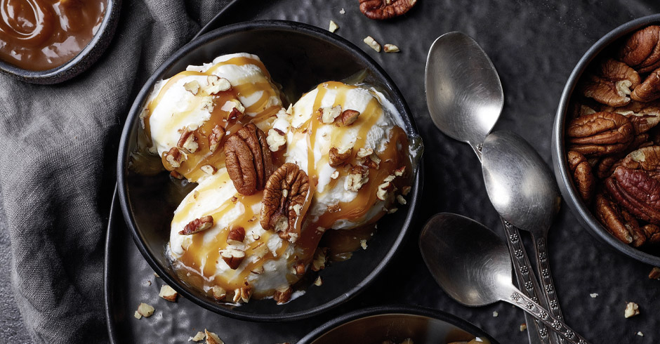 Eiscreme angerichtet