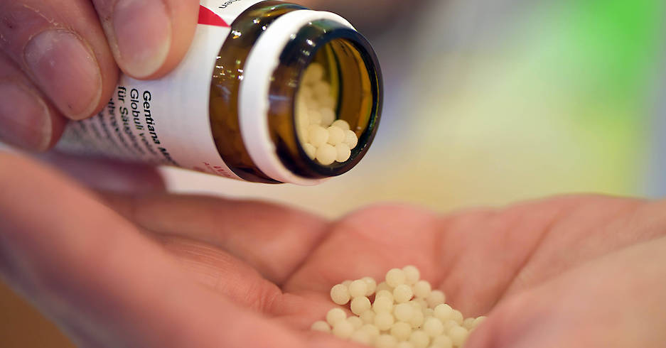 Handvoll Globulin und Fläschchen