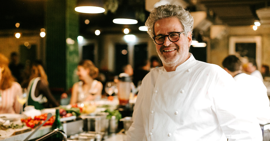 Porträt in weißer Kochjacke