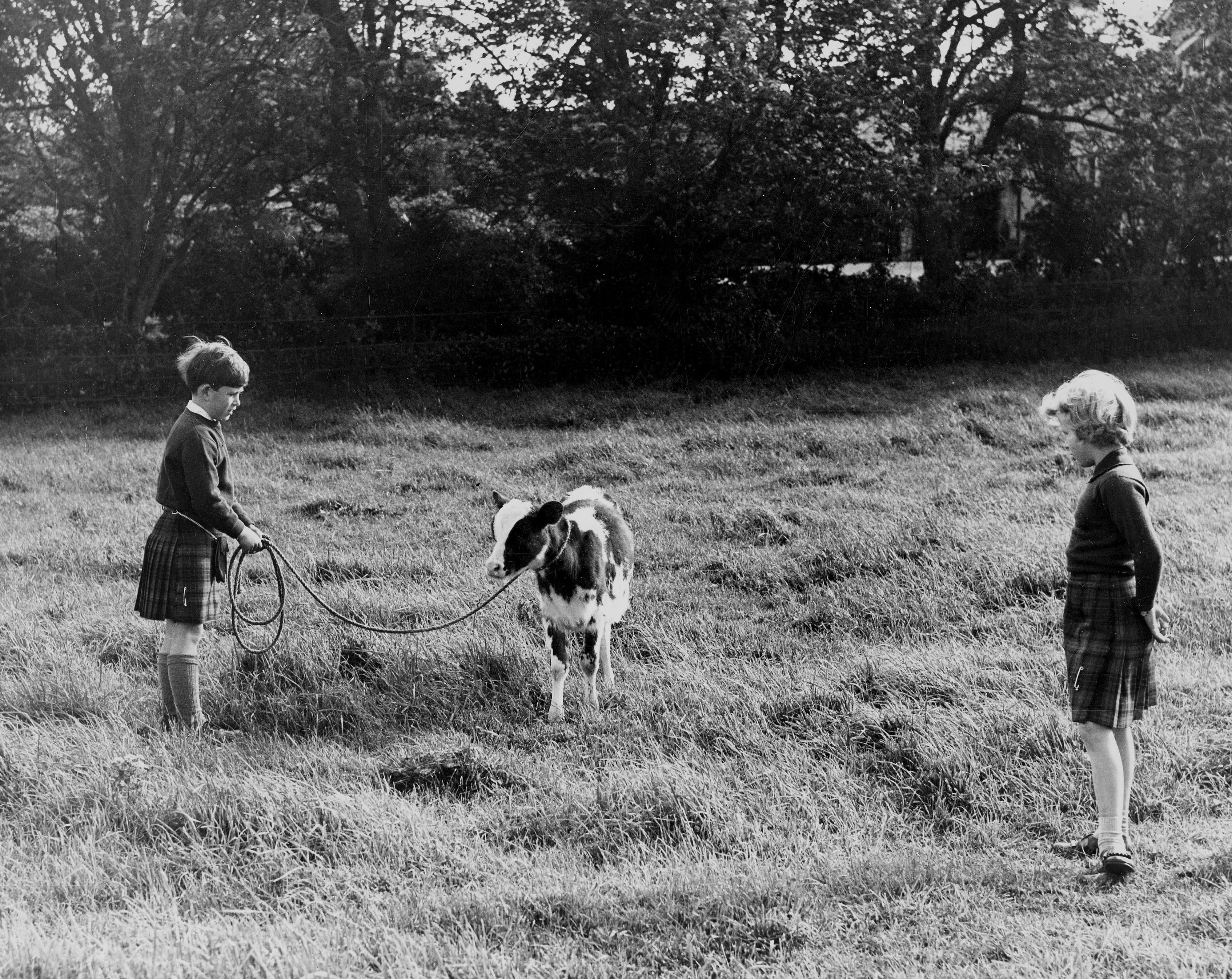 Charles III. mit seiner Schwester Anne, 1957