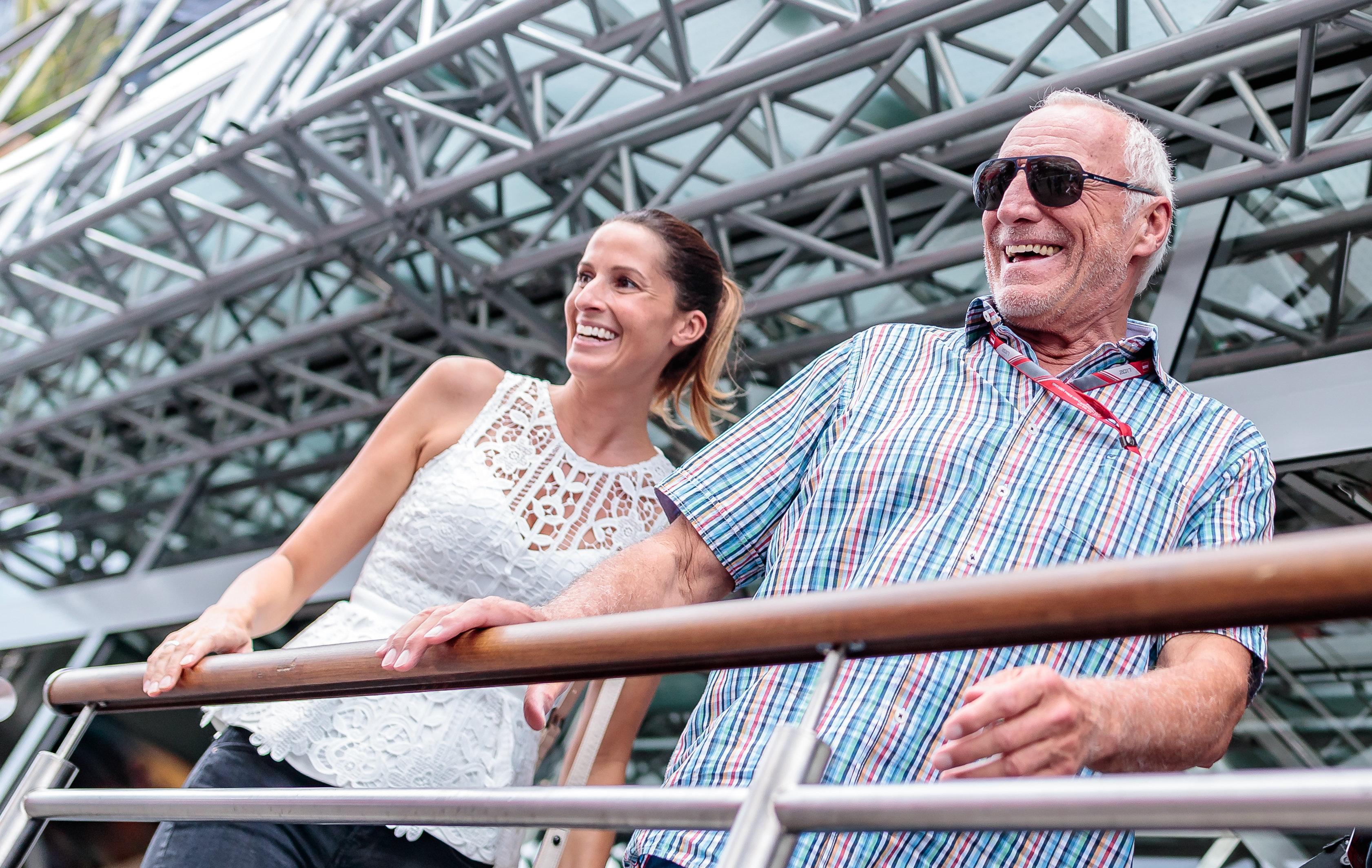 Didi Mateschitz und Freundin Marion bei einem Stadionbesuch.