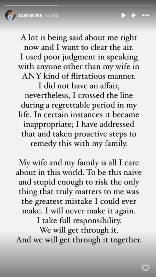 Instagram-Story Adam Levine
