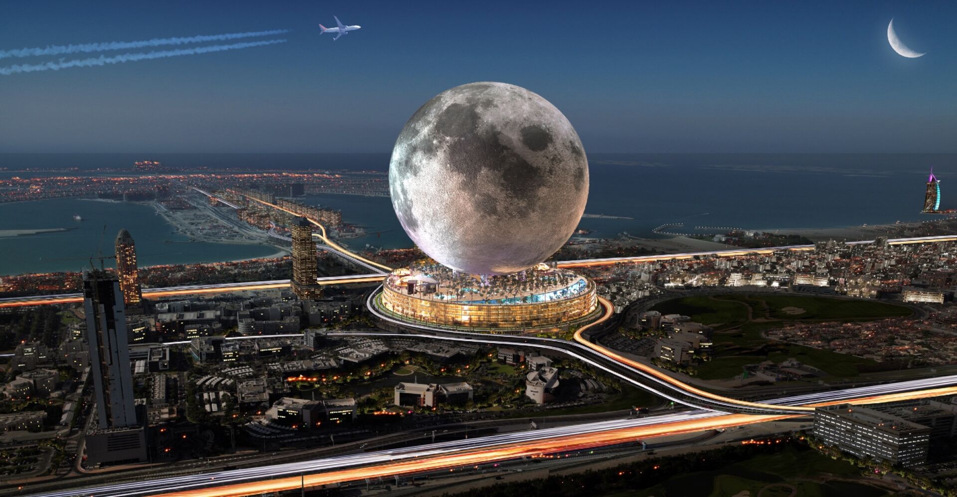 Kugelförmiges Hotel, das aussieht wie der Mond. | Credit: Moon World Resorts Inc.