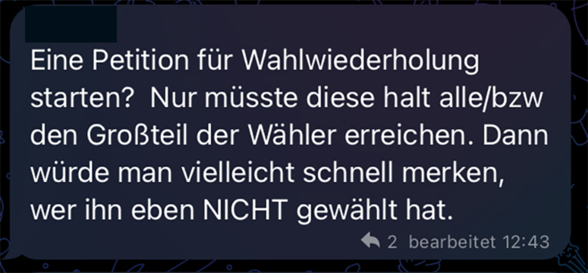 Ausschnitt aus einem Telegram-Chat