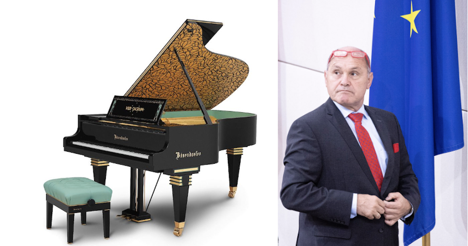 Links der Flügel, rechts Sobotka