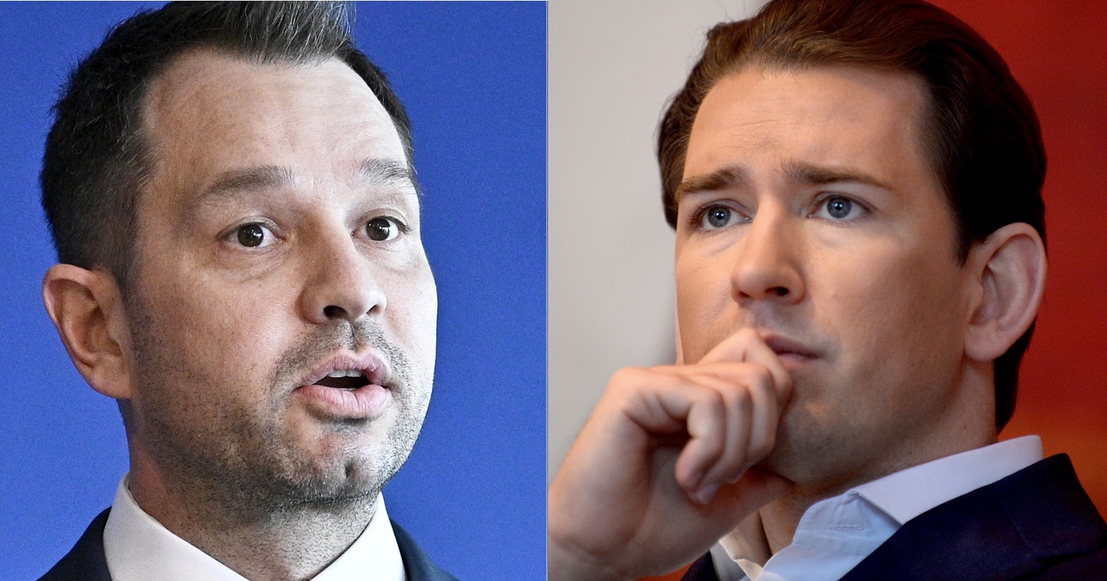 Porträtaufnahmen von Thomas Schmid und Sebastian Kurz