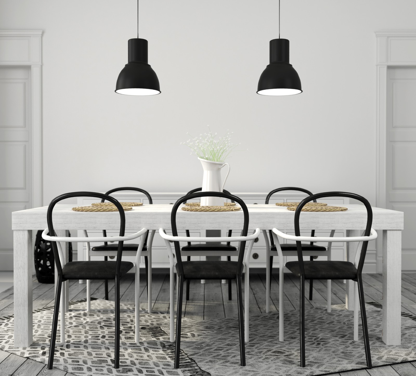 Schwarze Stühle stehen im Esszimmer | Credit: iStock.com/JZhuk