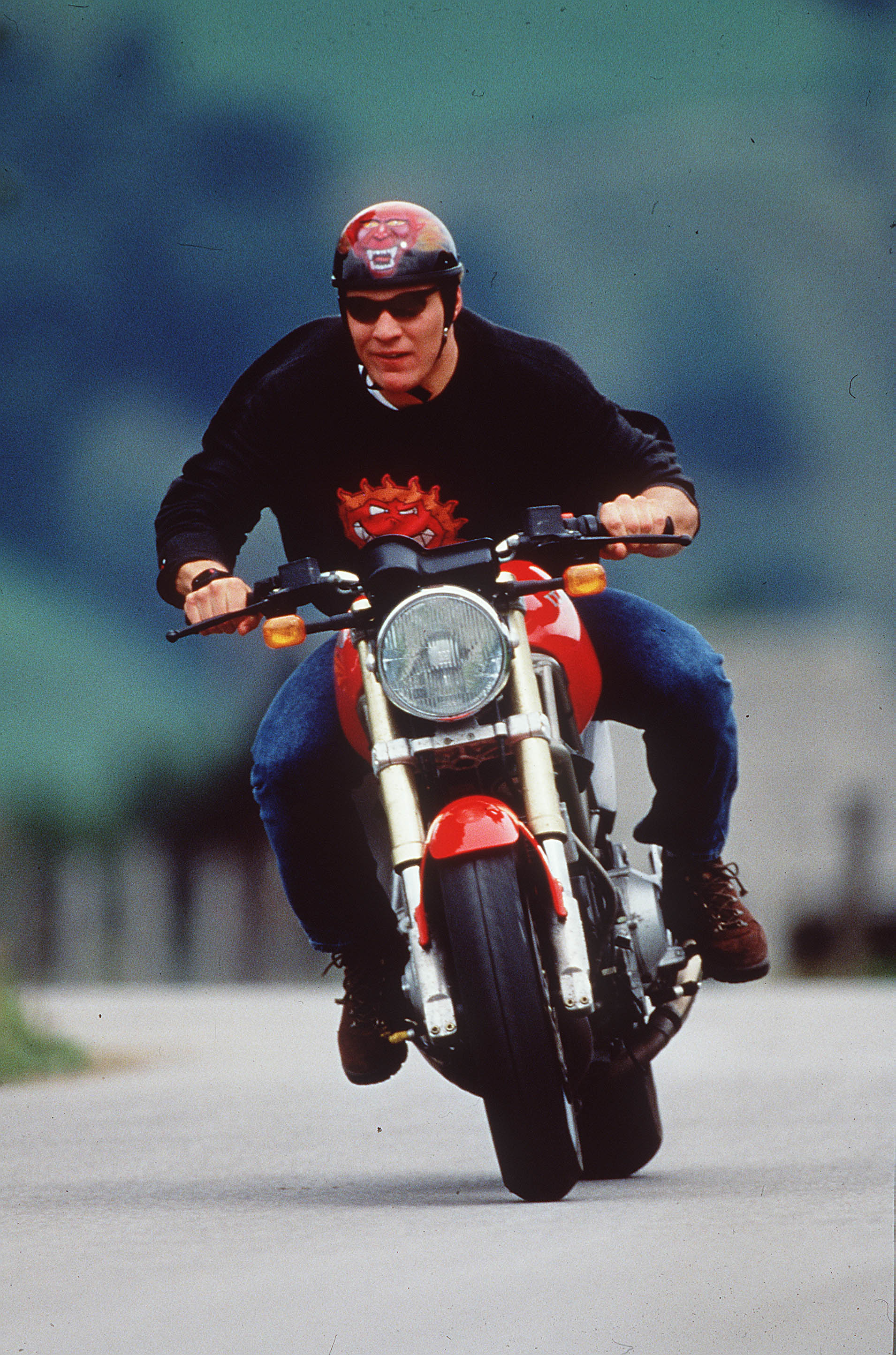 Hermann Maier auf dem Motorrad