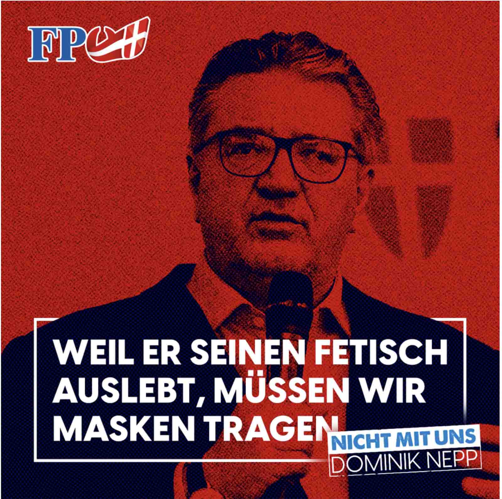 Der Wiener Gesundheitsstadtrat Peter Hacker auf eine Sujet der FPÖ