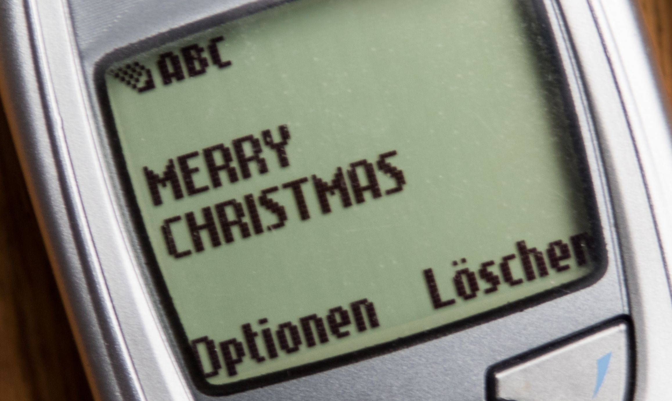 Erste SMS der Welt mit Inhalt &quot;Merry | Credit: FMK / Wurzinger