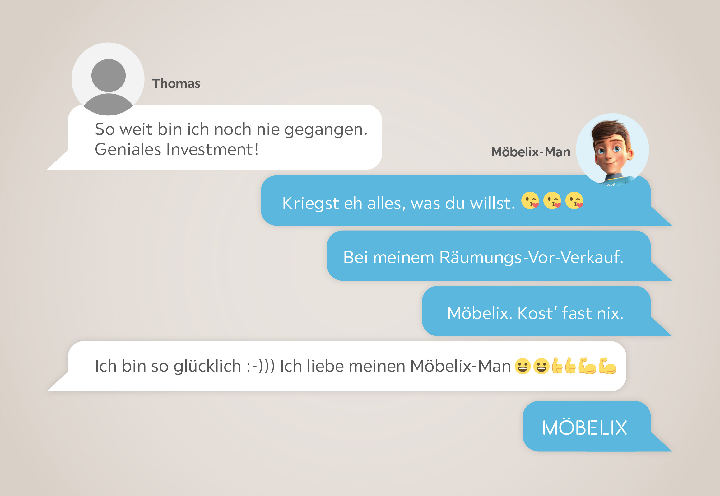 Möbelix Chat Werbung
