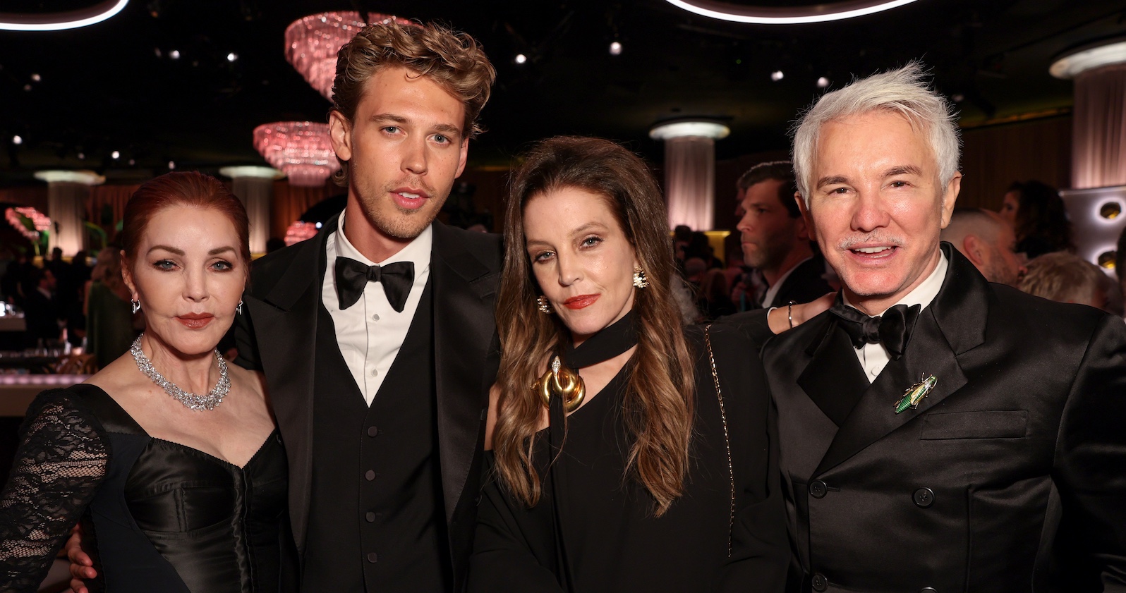 2. v. re: Lisa Marie Presley (†) bei den Golden Globe Awards 2023. | Credit: ED / Camera Press / picturedesk.com