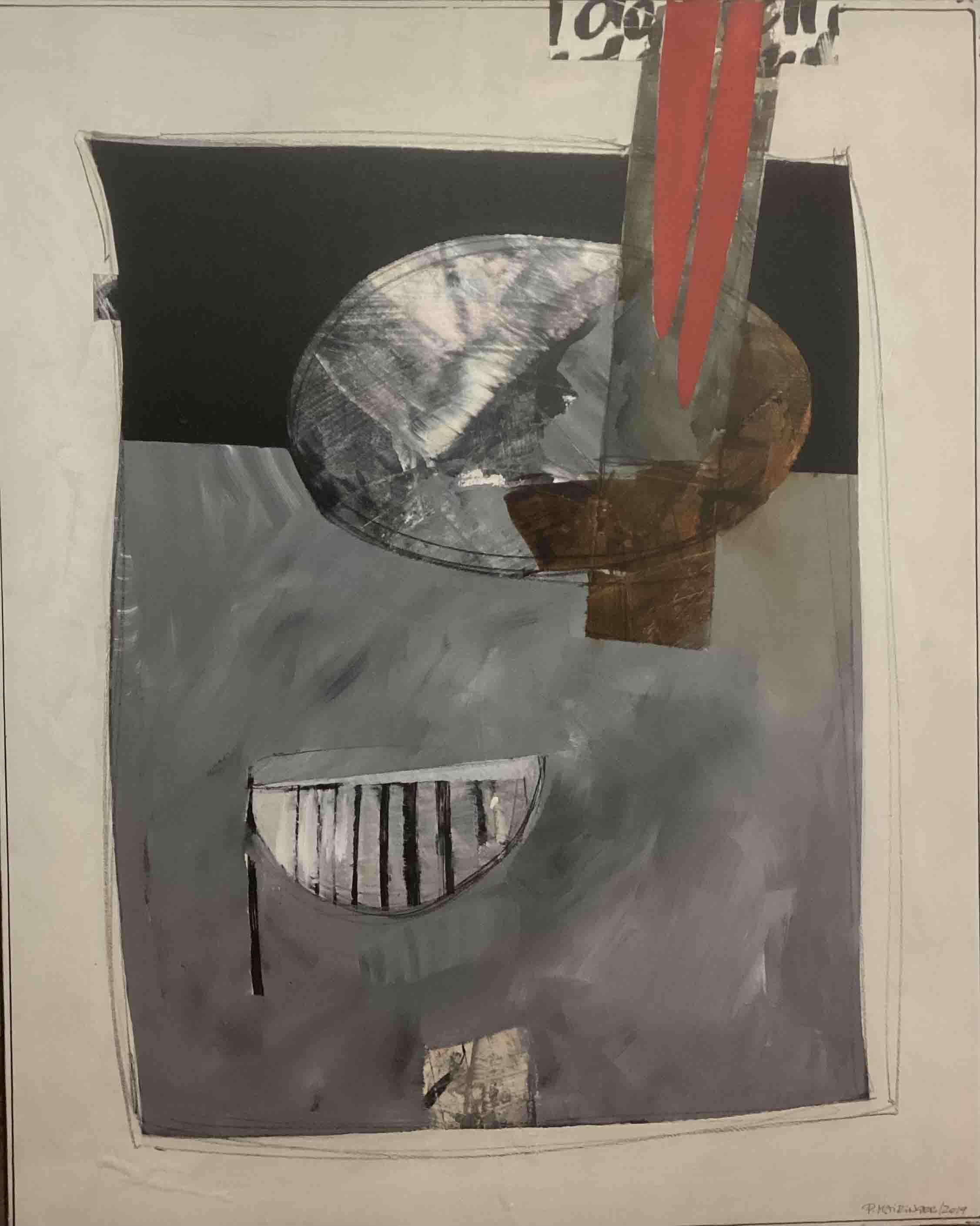 Peter Mairinger, &quot;Mesopotamien warum?&quot;, 2014, 100x80, Acryl, Farbstift auf BW-Leinen