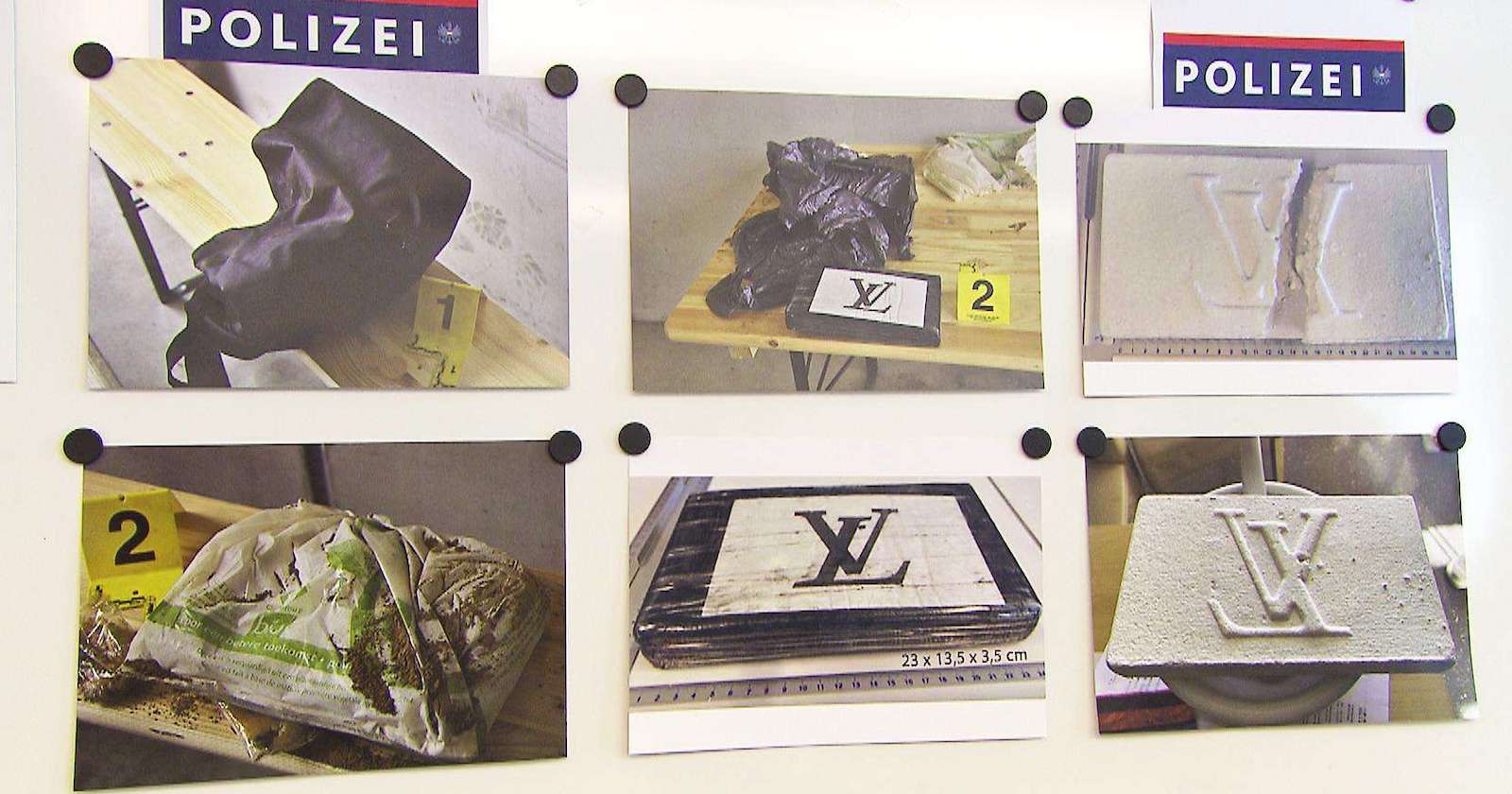 Polizeifotos der sichergestellten Ware.