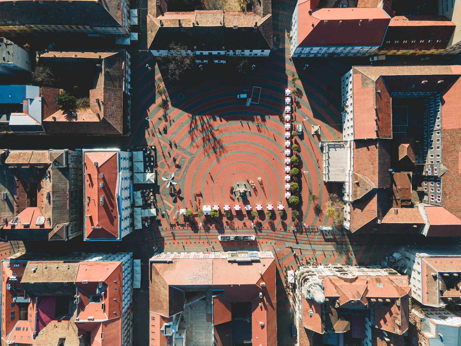 Luftaufnahme des Zentrums von Temeschwar