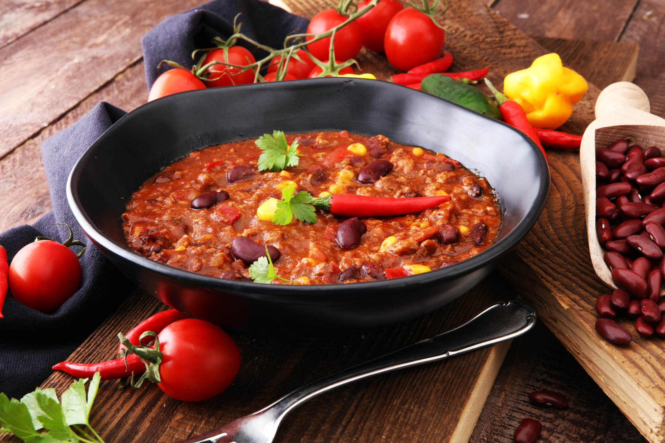 Chili con carne-Gericht in Schüssel
