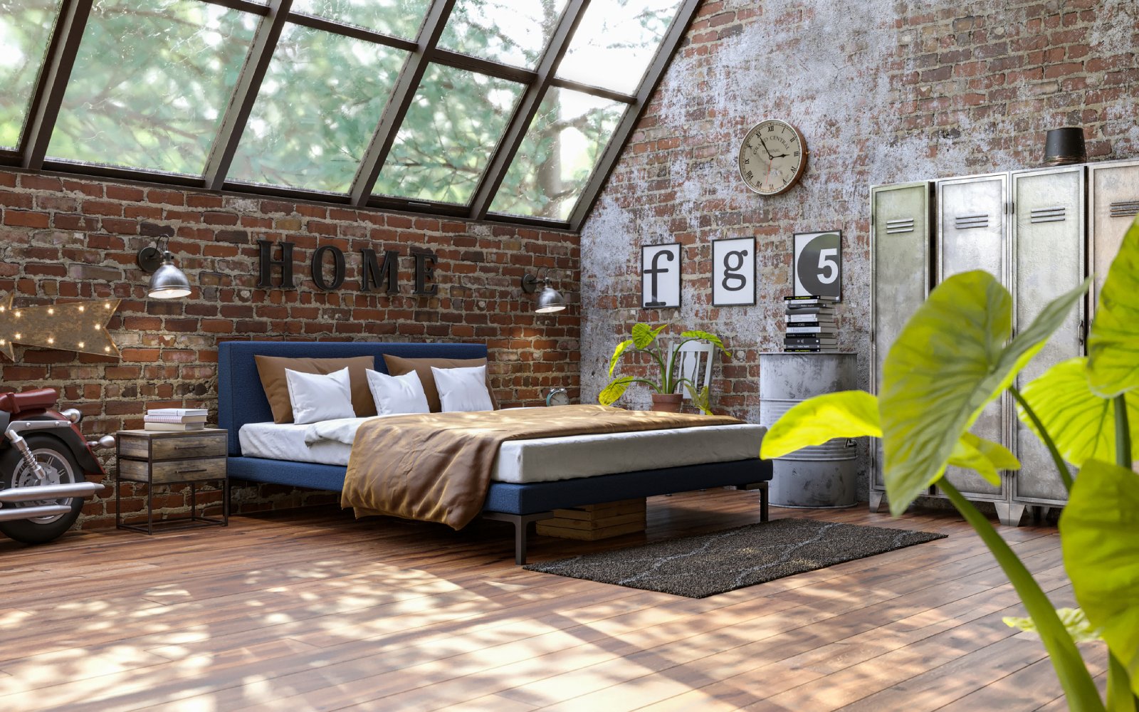 Schlafzimmer im Industrial Style | Credit: iStock.com/Vasyl Cheipesh
