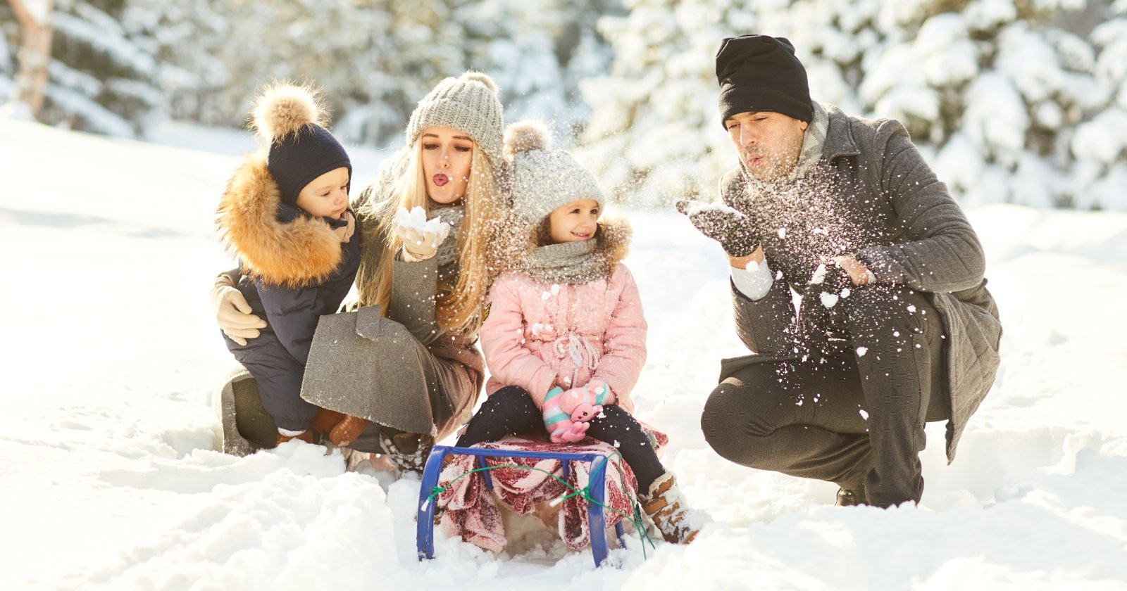 Familie spielt im Schnee | Credit: iStock.com/Lacheev
