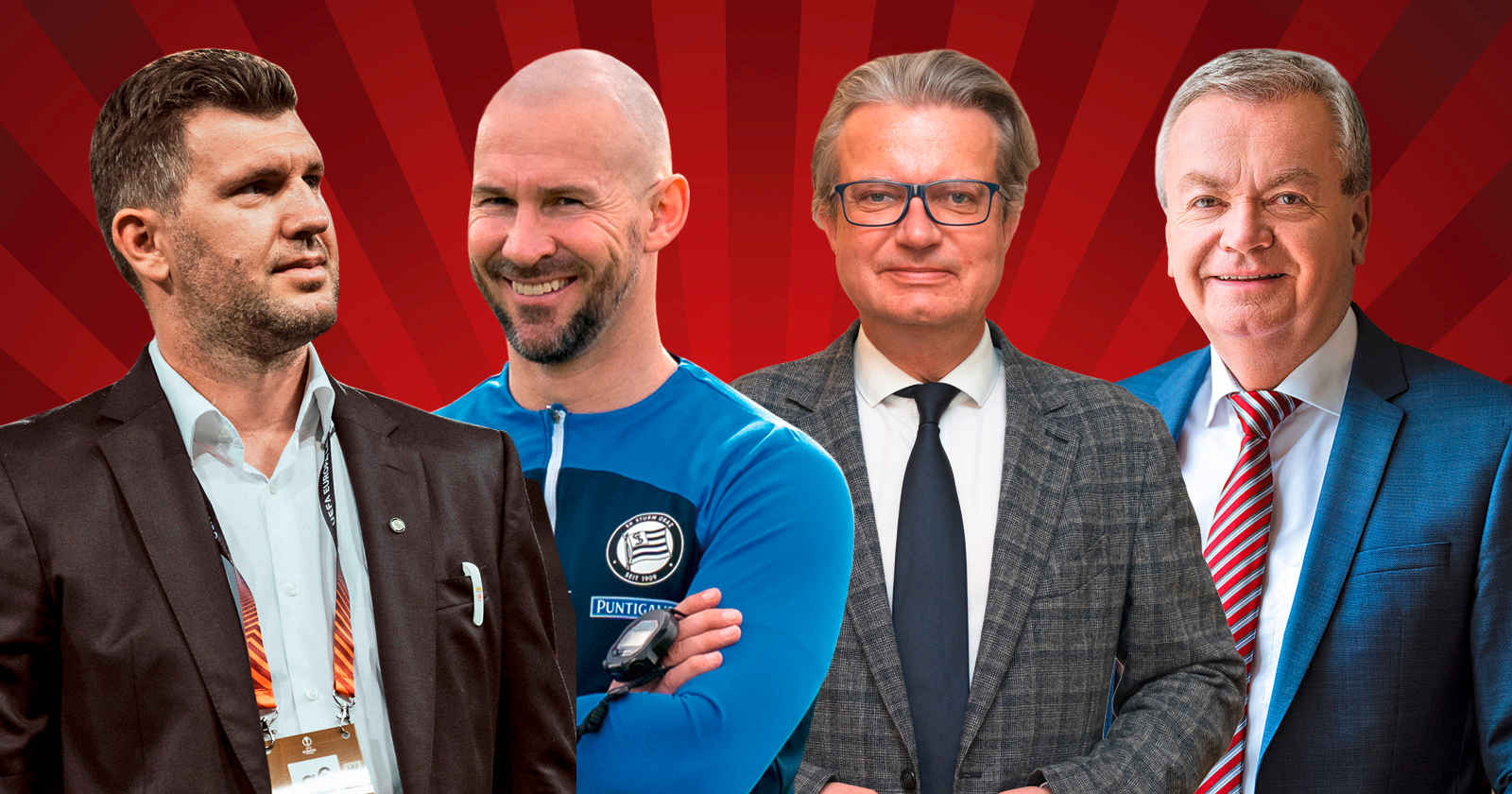 Andreas Schicker, Christian Ilzer, Christopher Drexler und Anton Lang