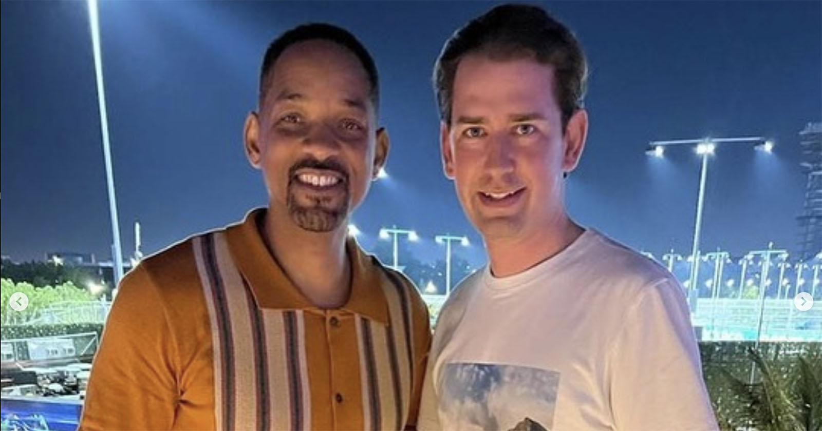 Sebastian Kurz und Will Smith beim Formel-1-GP von Jeddah