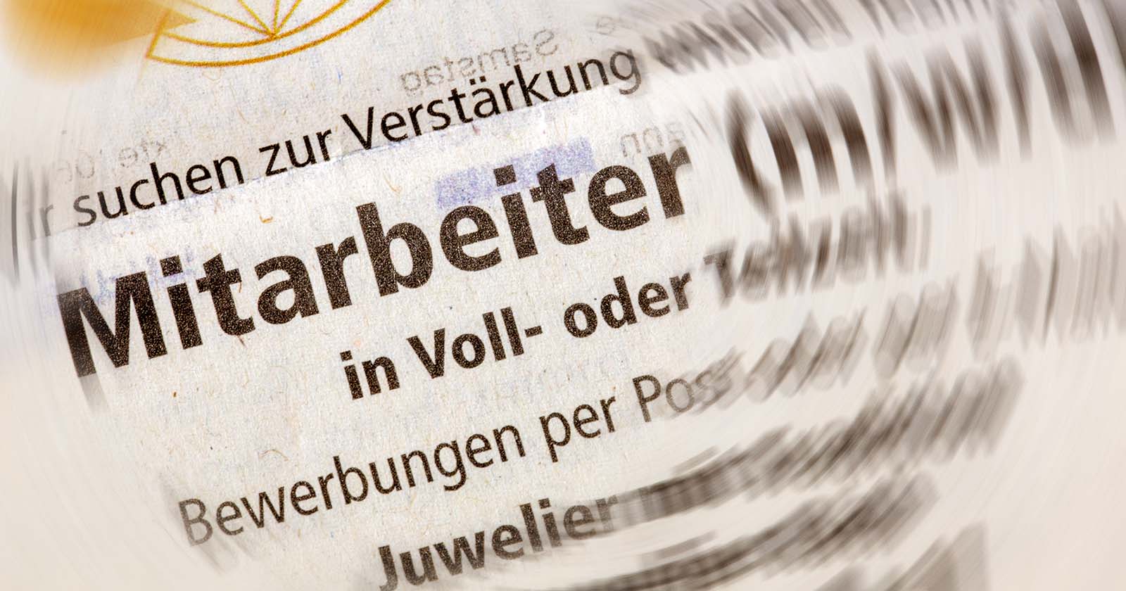 Stelleninserat in einer Zeitung