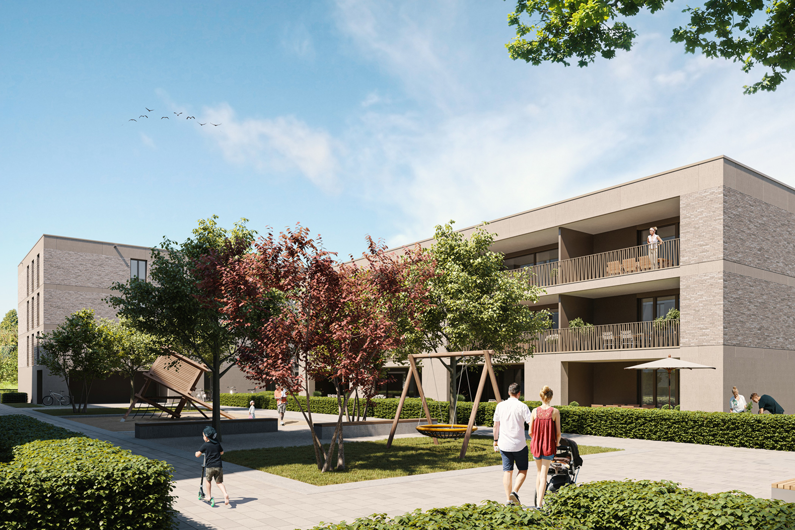 Das Vierlinden-Quartier bietet Platz zum Spielen.