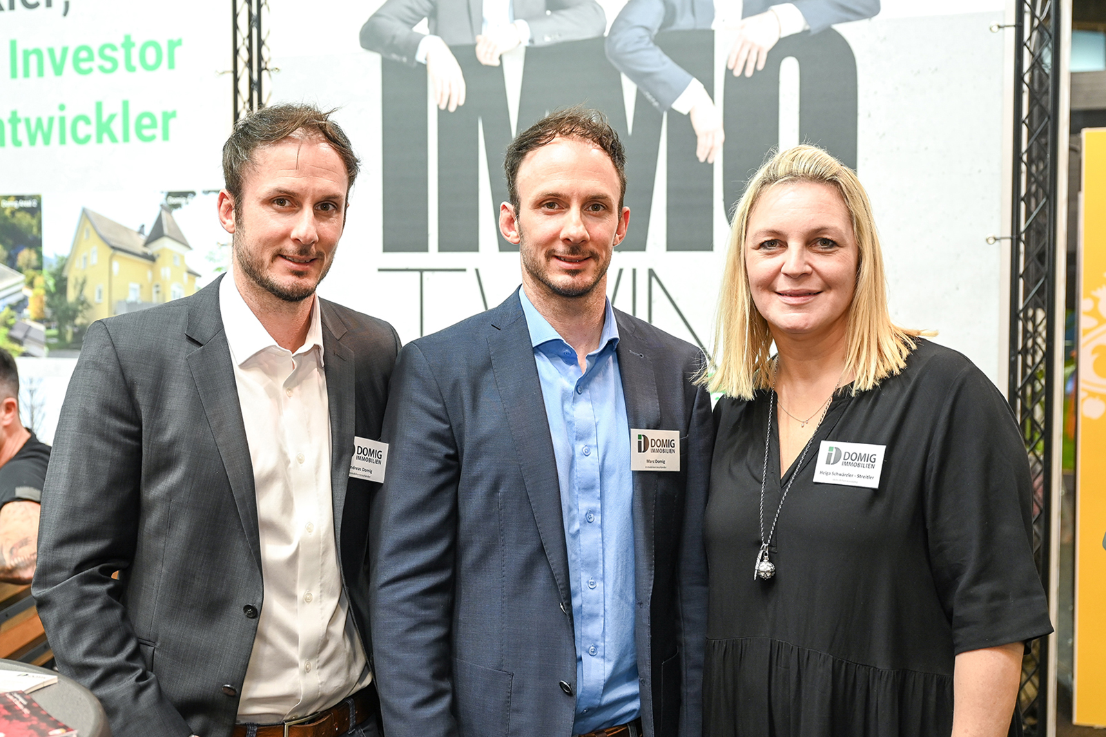 Von Domig Immobilien Dornbirn:  GF Andreas und Marc Domig und Helga Schwärzler-Steitler (BackOffice)