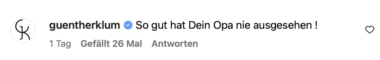 Günther Klums Kommentar auf Instagram