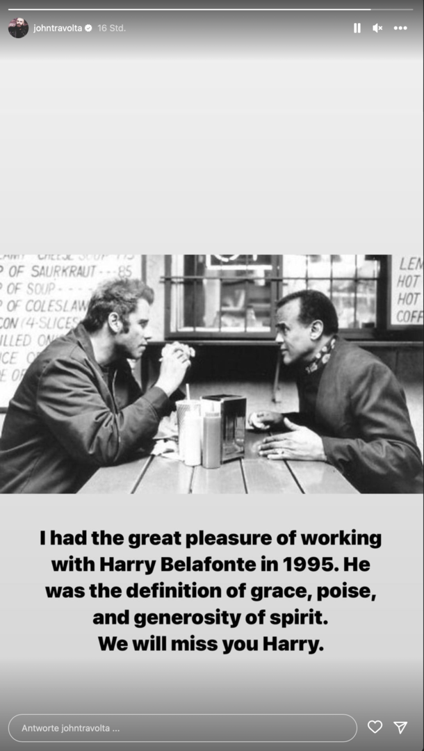 John Travolta Statement auf Instagram