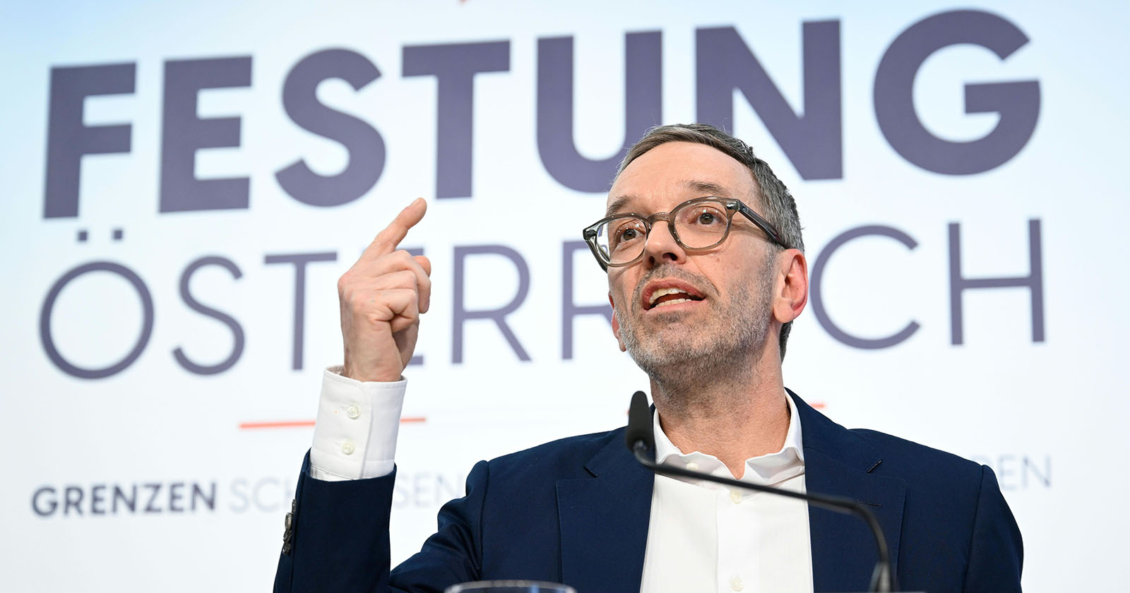 FPÖ-Bundesparteiobmann Herbert Kickl bei einer Pressekonferenz