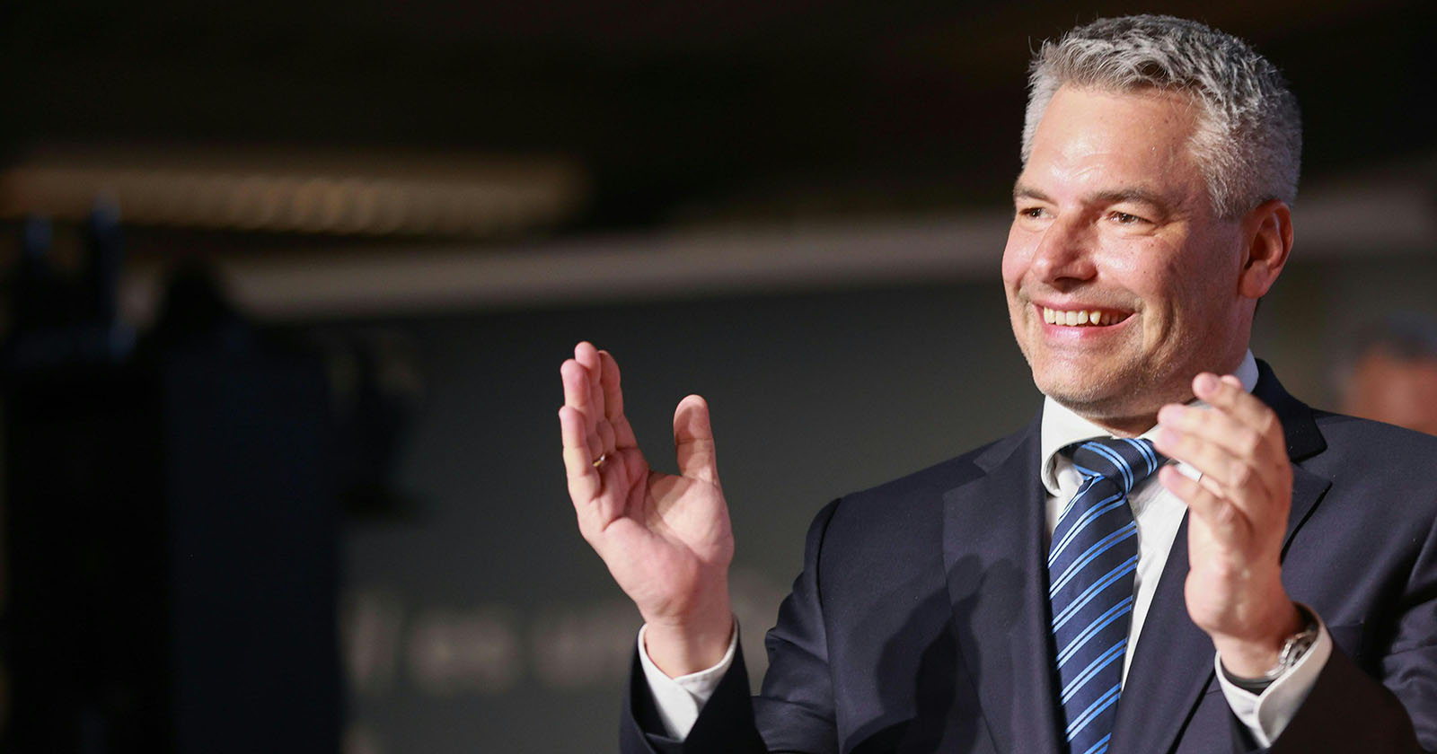 Bundeskanzler Karl Nehammer bei einer Wahlkampf-Veranstaltung