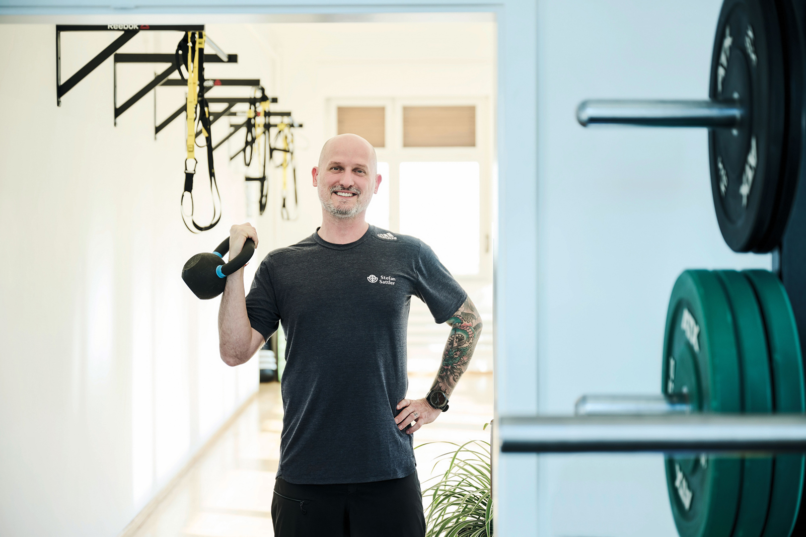 Stefan Sattler informiert am Markt über Personaltraining, Gruppentraining, Faszienartikel, u.v.m.