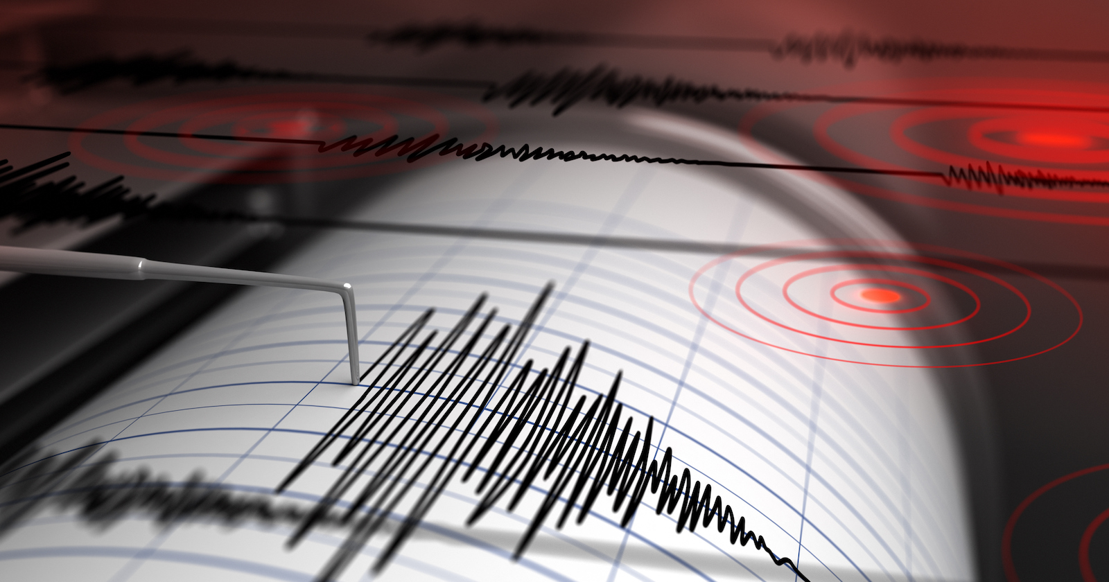 Seismograph misst die Stärke eines Erdbebens.