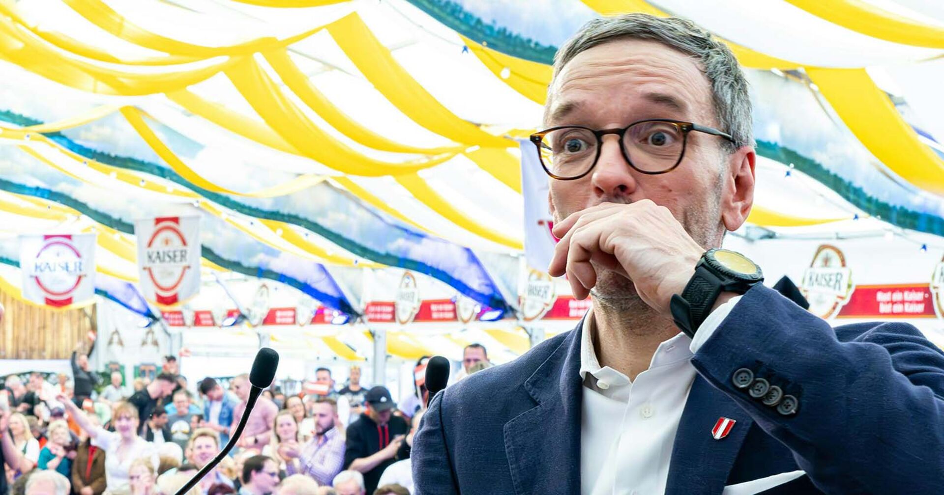 FPÖ-Chef Herbert Kickl nach seiner 1. Mai-Ansprache in Linz
