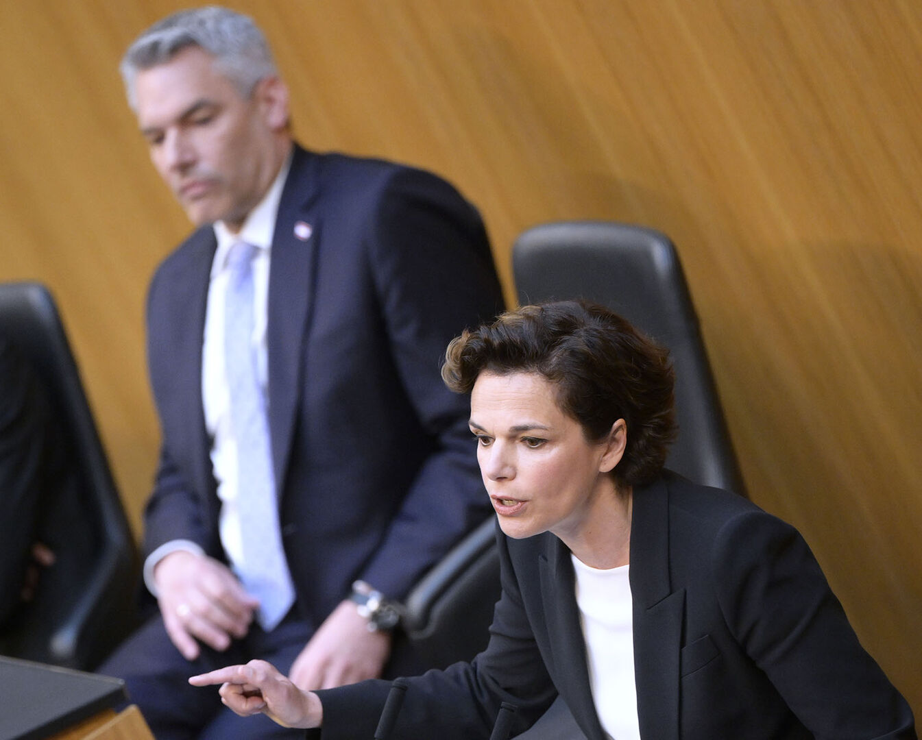 SPÖ-Chefin Pamela Rendi-Wagner bei einer Rede im Nationalrat