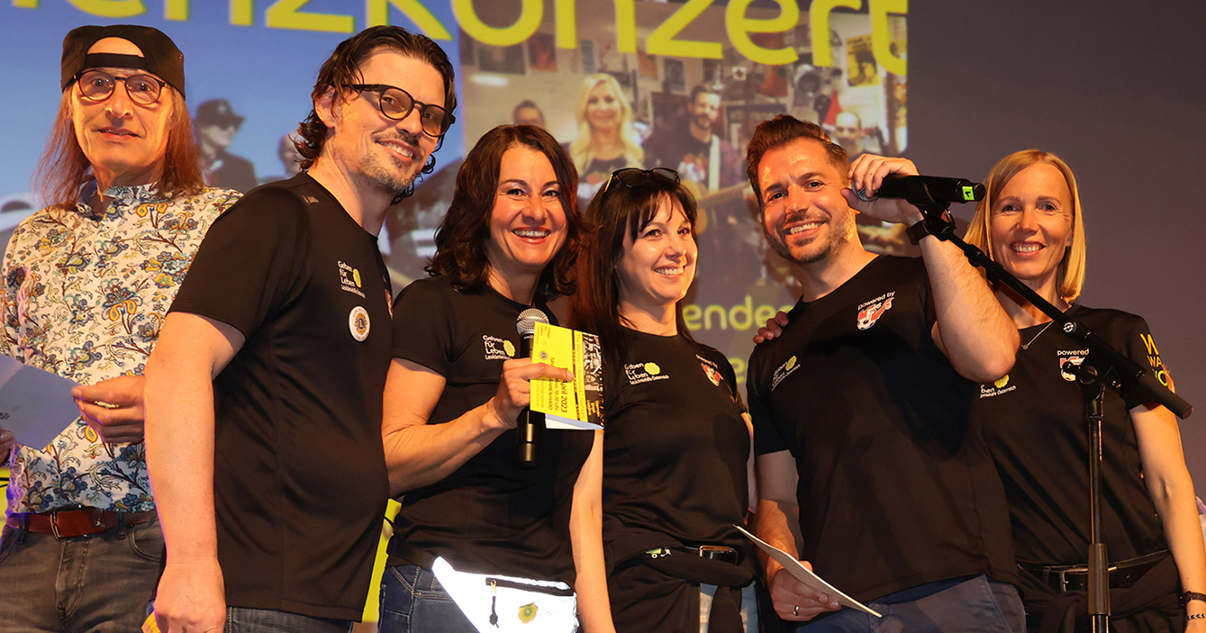 Benefizorganisatoren Andreas Wassner, Susanne Marosch, Michaela Hagen, Manuel Kussian  und Monika Schöpf sorgten für einen tollen Abend.