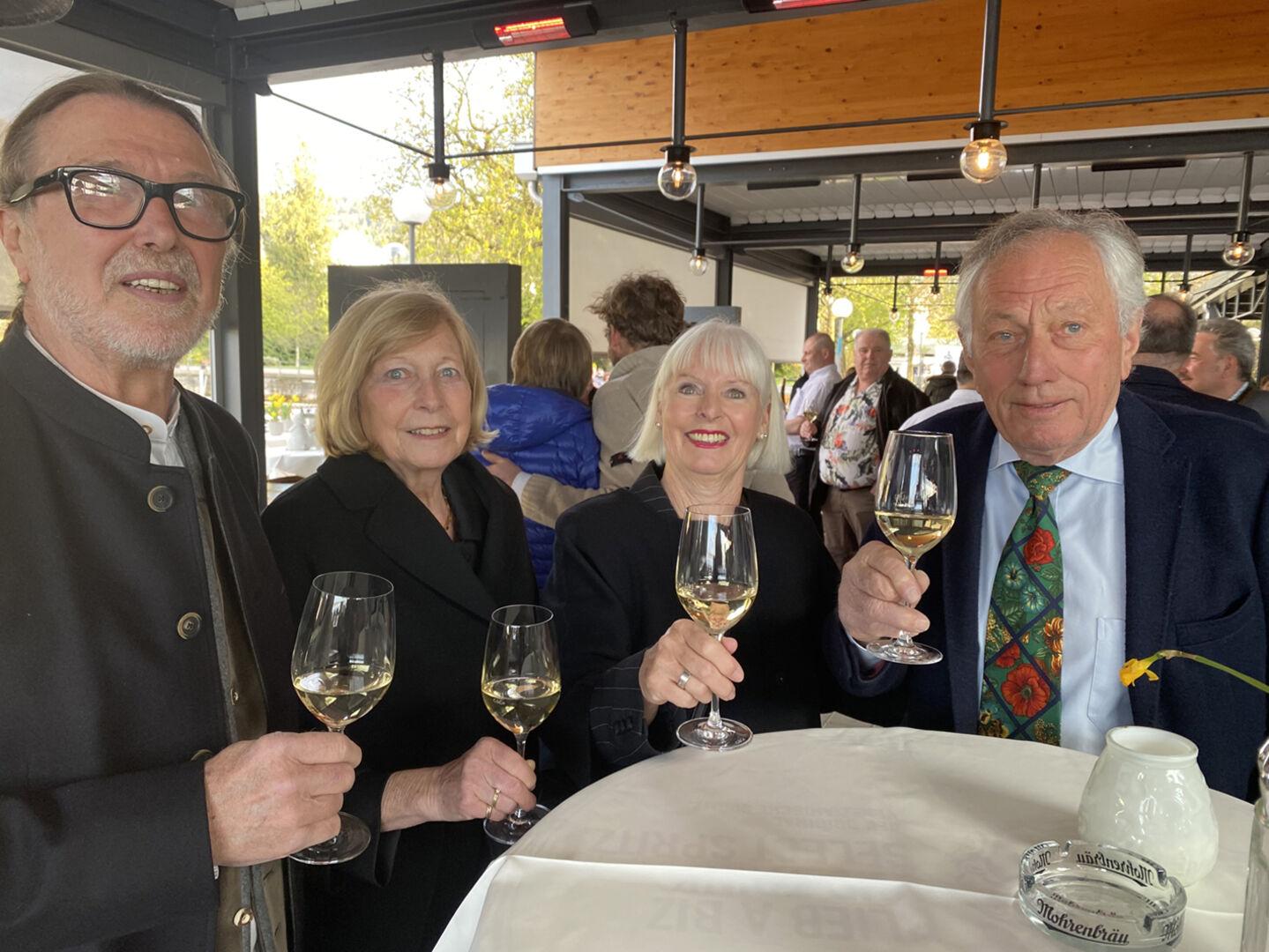 Rudi Freund, Annemarie Blum, Birgit Freund, Ernst Blum (v. li.)