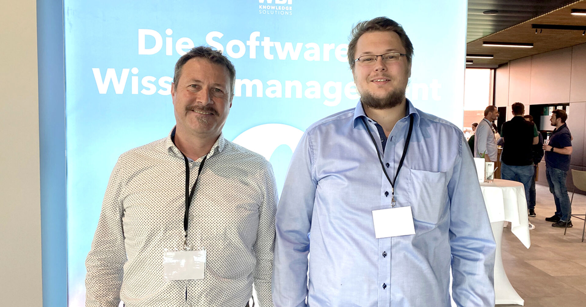 Wissenmanagement-Fans Christian Heinzle und Alexander Hofer (beide Collini Hohenems)
