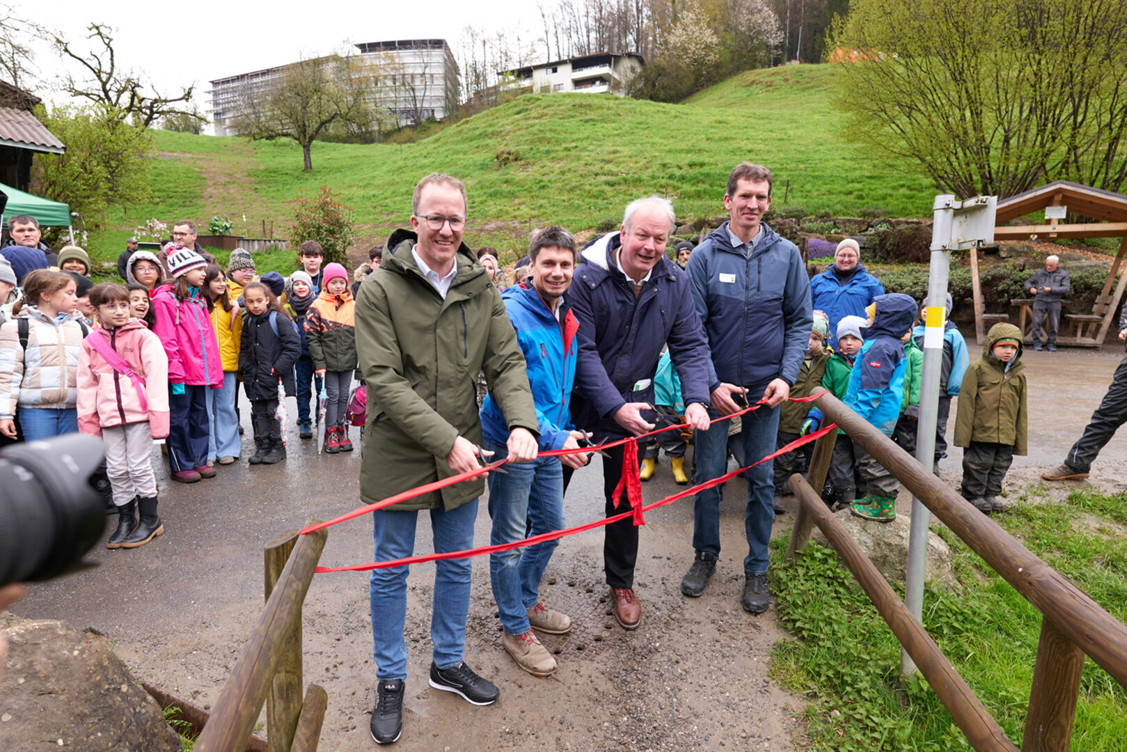 LR Christian Gantner, GF Manuel Krisits-Steinparzer (BIO AUSTRIA Vorarlberg), Götzis Bgm. Christian Loacker und BIO AUSTRIA Vlbg. Obmann Jürgen Bereuter