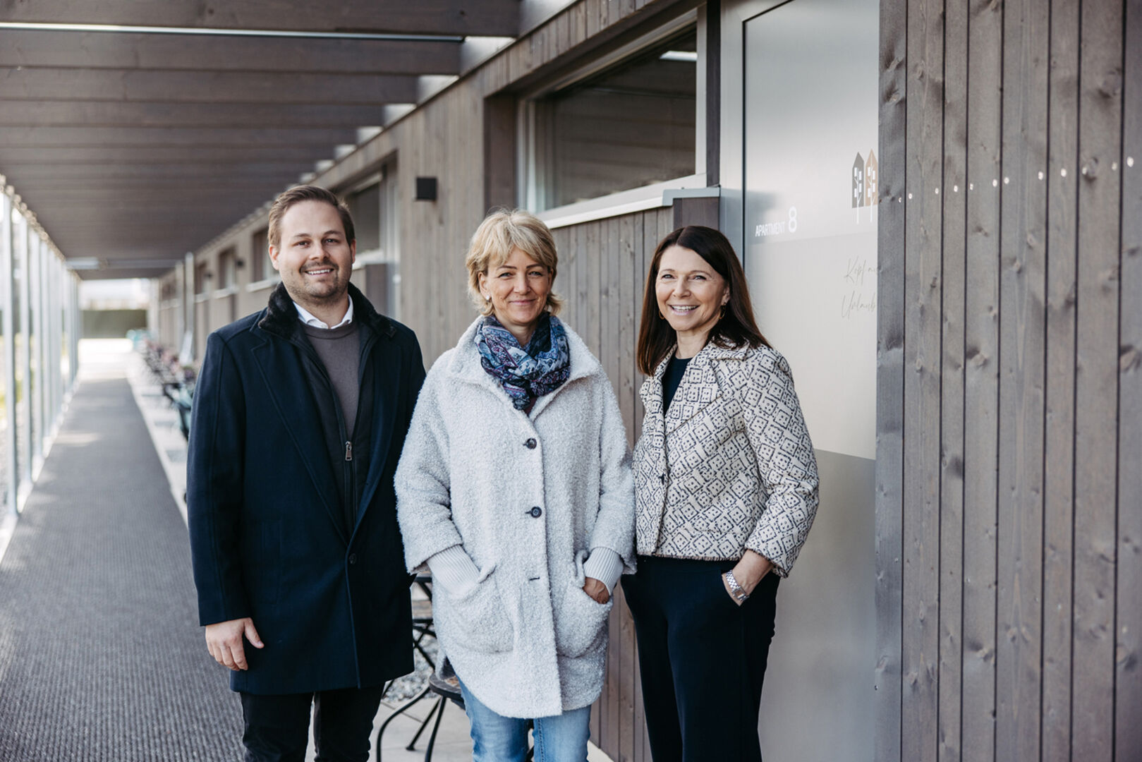 Wayne Humpeler, Sabine Fink (Ländle Apartments) und Heidi Schuster-Burda