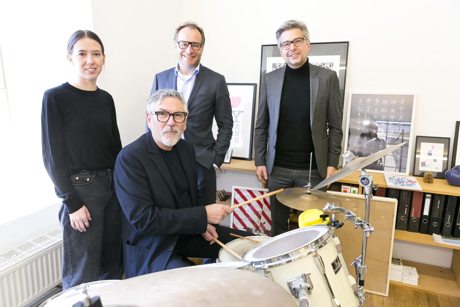 Leonie Laura Ramoser, Sigi Ramoser (Sägenvier), Alexander Juen und Hanno Lecher