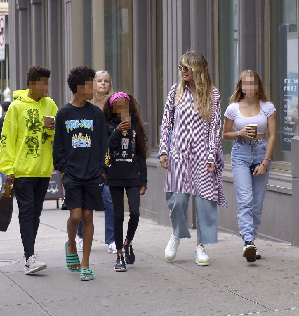 Heidi Klum mit ihren Kindern 2019.