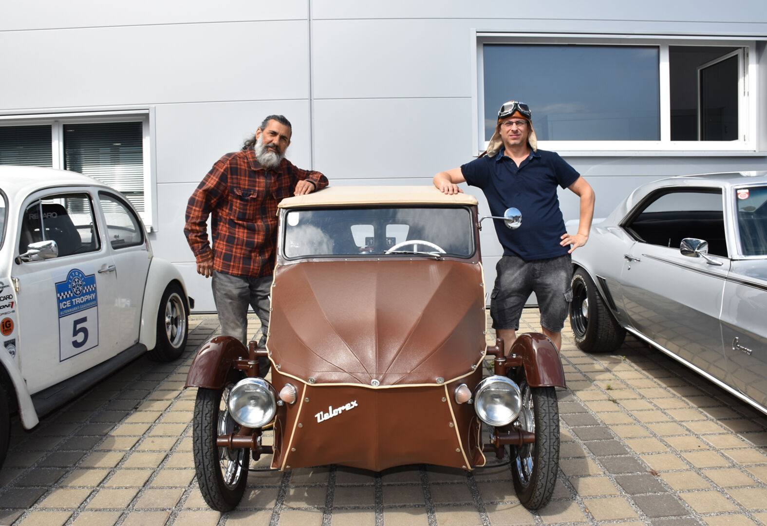 Christian Tehran und Tomas Holos (Getzner Bludenz) mit OSKAR Velorex (BJ, 58, 12 PS)