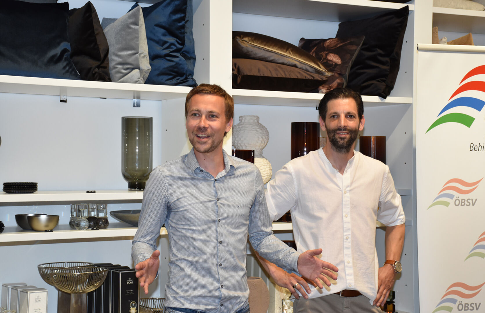 Die „Monatti-Taschenparty-Boys“ Sebastian Hämmerle und Martin Bonatti