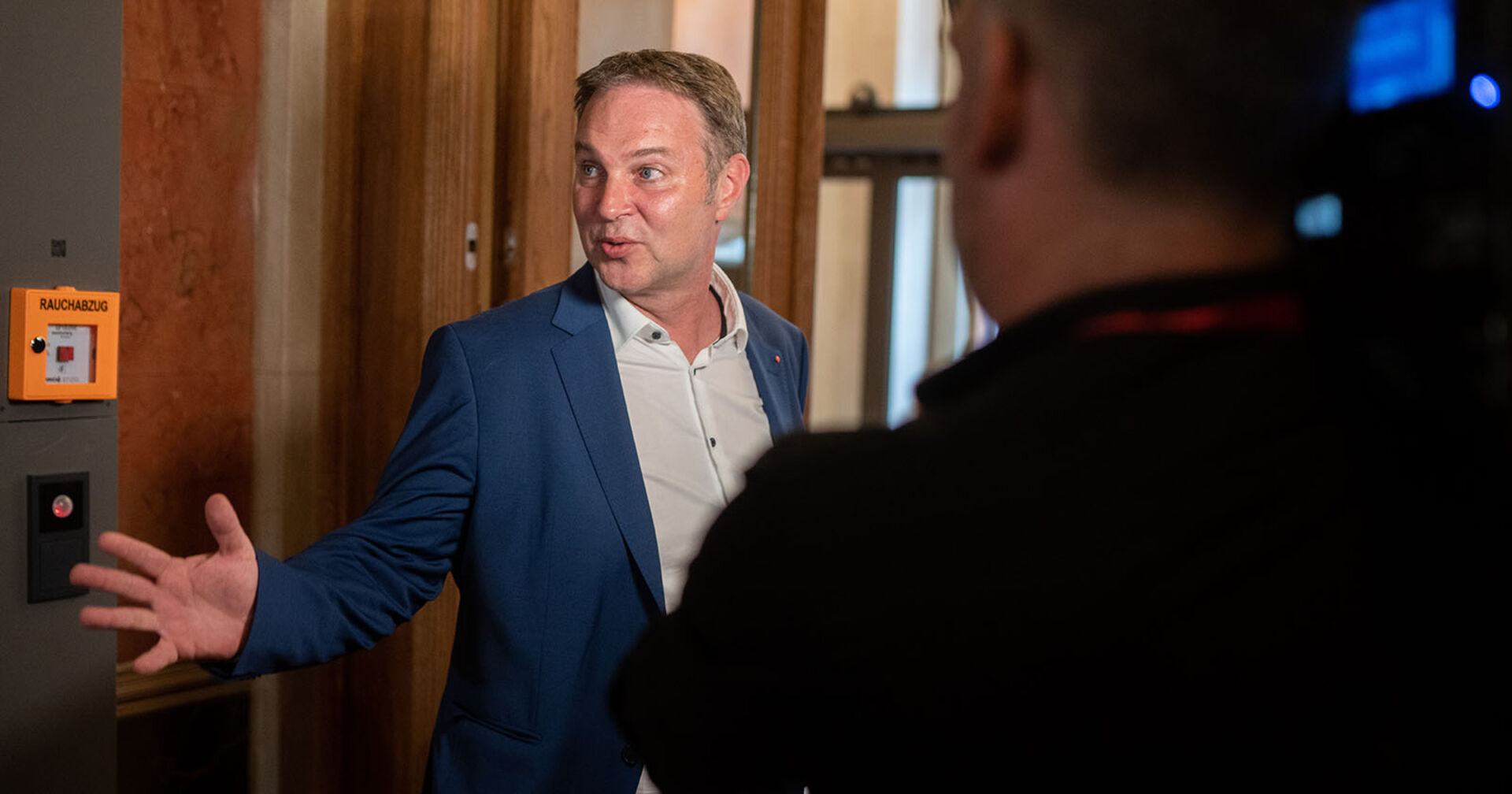 Andreas Babler nach einer Sitzung des SPÖ-Parteipräsidiums im Parlament in Wien