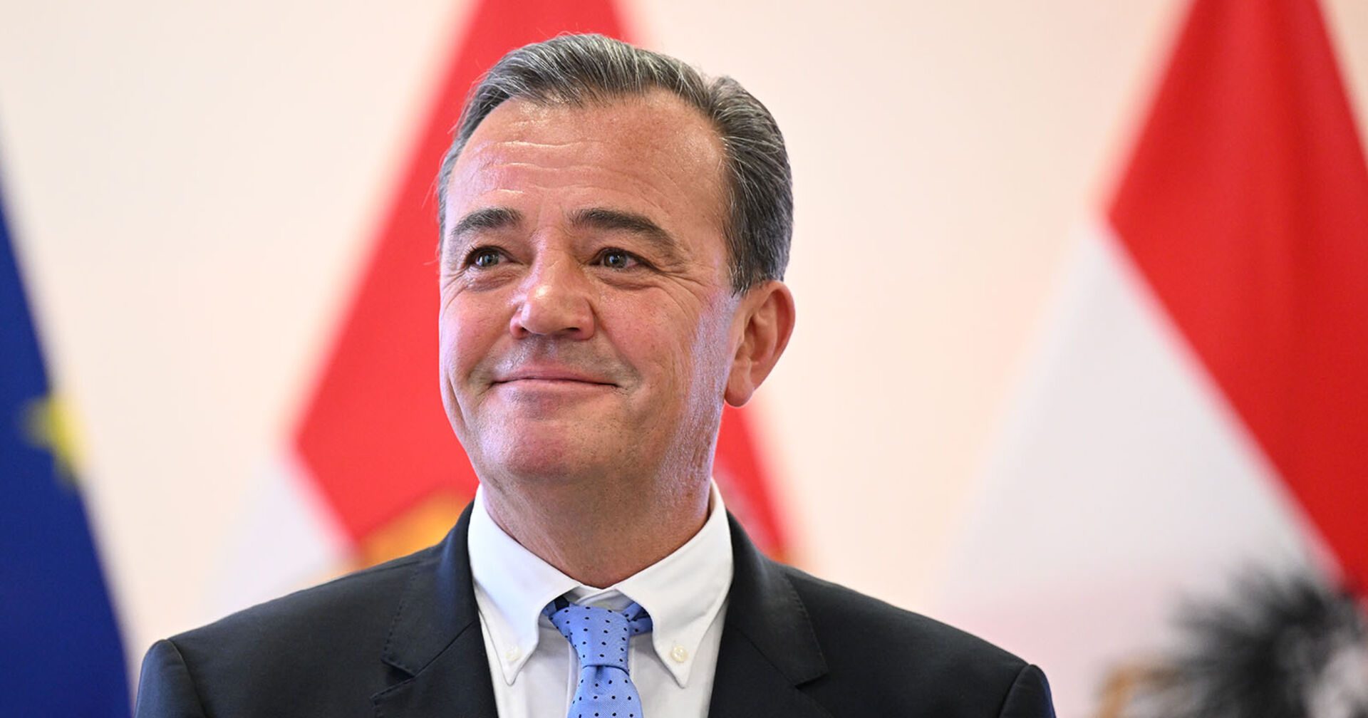 FPÖ-Landesrat Christian Pewny bei der Präsentation der neuen Salzburger Landesregierung