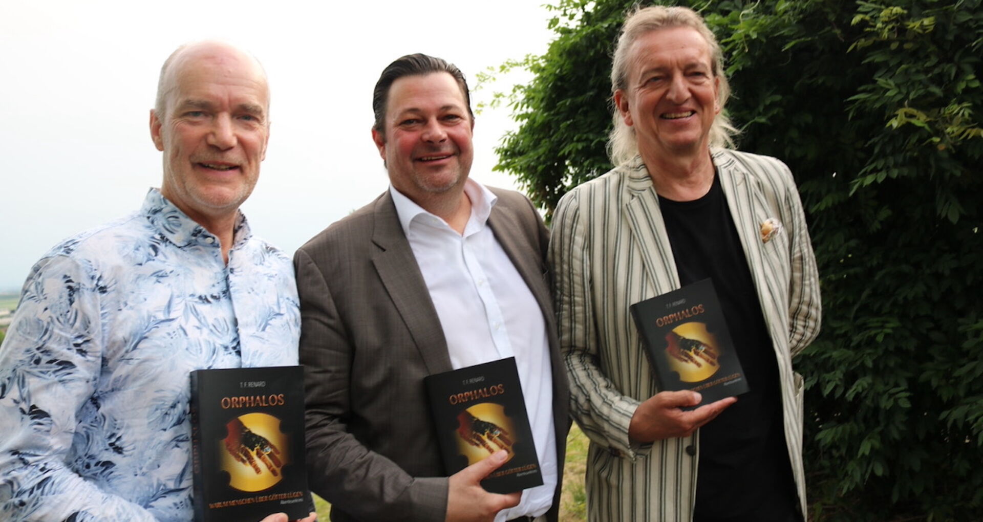 V. li.: Sprecher Thomas Eichhorn, Autor T.F. Renard, Kabarettist Markus Linder.