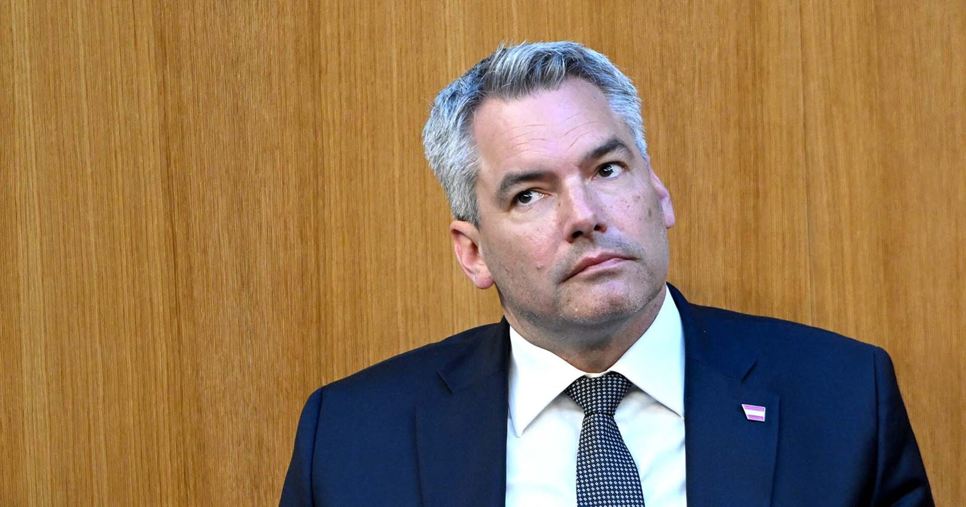 Bundeskannzler Karl Nehammer während einer Nationalratssitzung