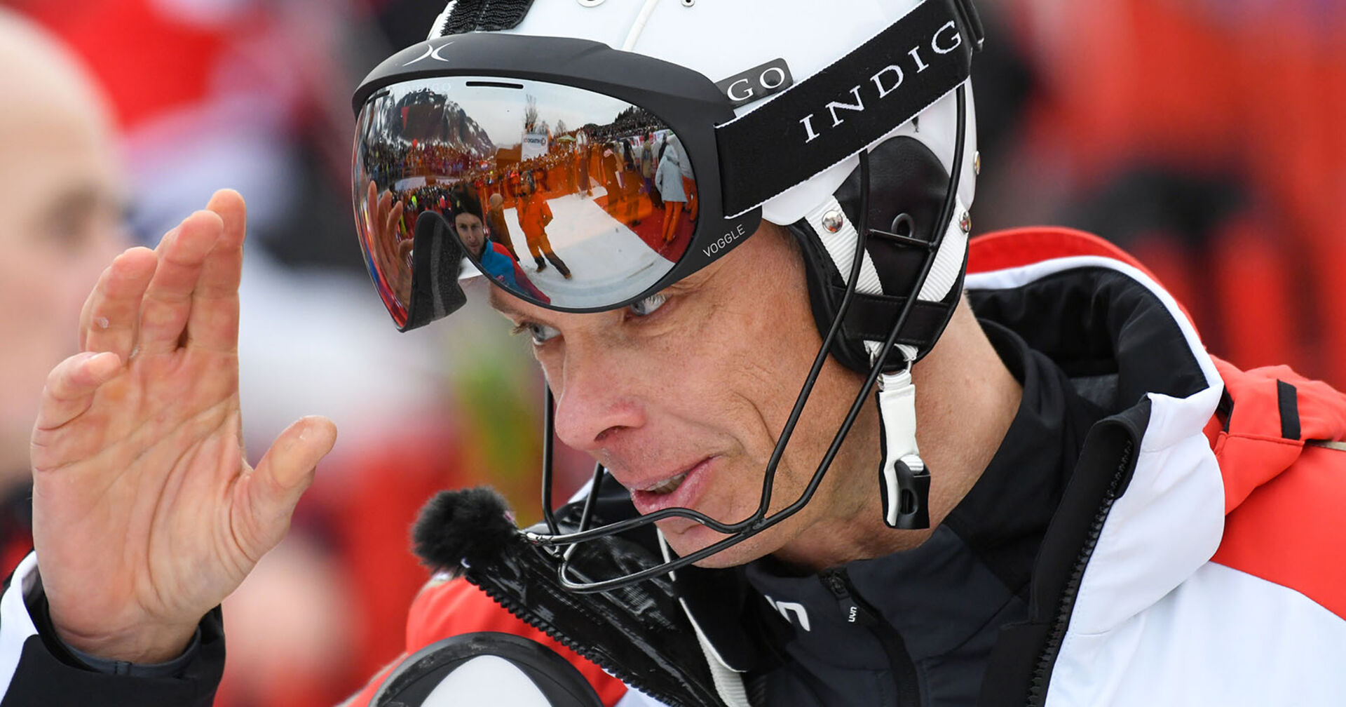 Thomas Sykora als Kamerafahrer während des Weltcup-Slaloms in Kitzbühel