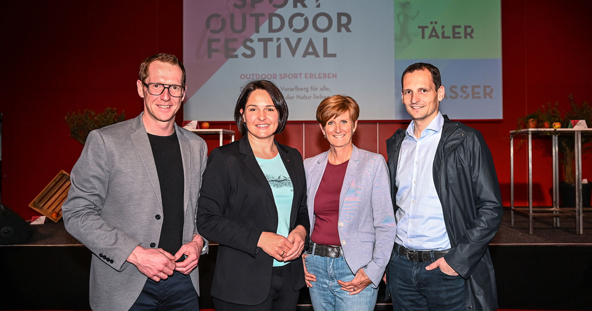 Messe Präsident Martin Dechant, LAbg. Monika Vonier, GF Sabine Tichy-Treimel (Messe Dornbirn) und Dornbirn Vize-Bürgermeister Julian Fässler (v.li.)